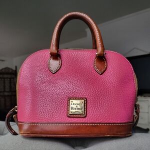Dooney & Bourke Pink and Brown Leather Satchel